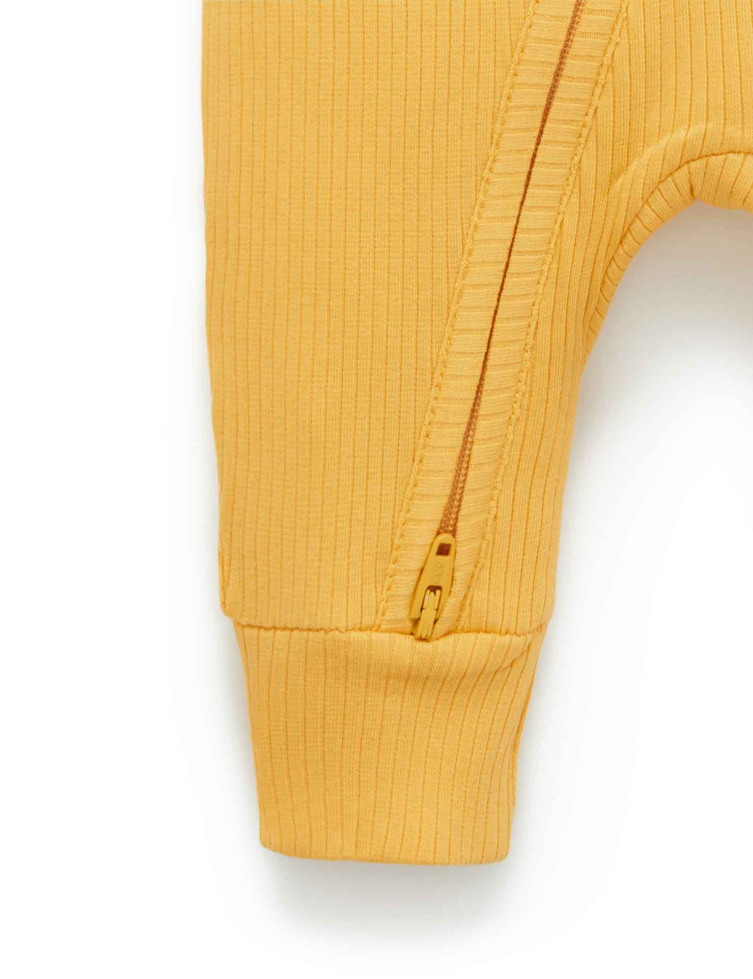 Rib Zip Growsuit - Golden