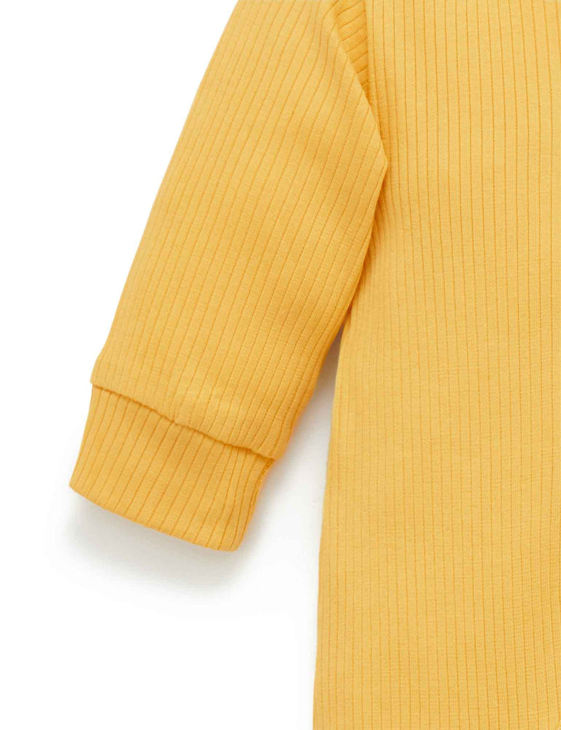 Rib Zip Growsuit - Golden