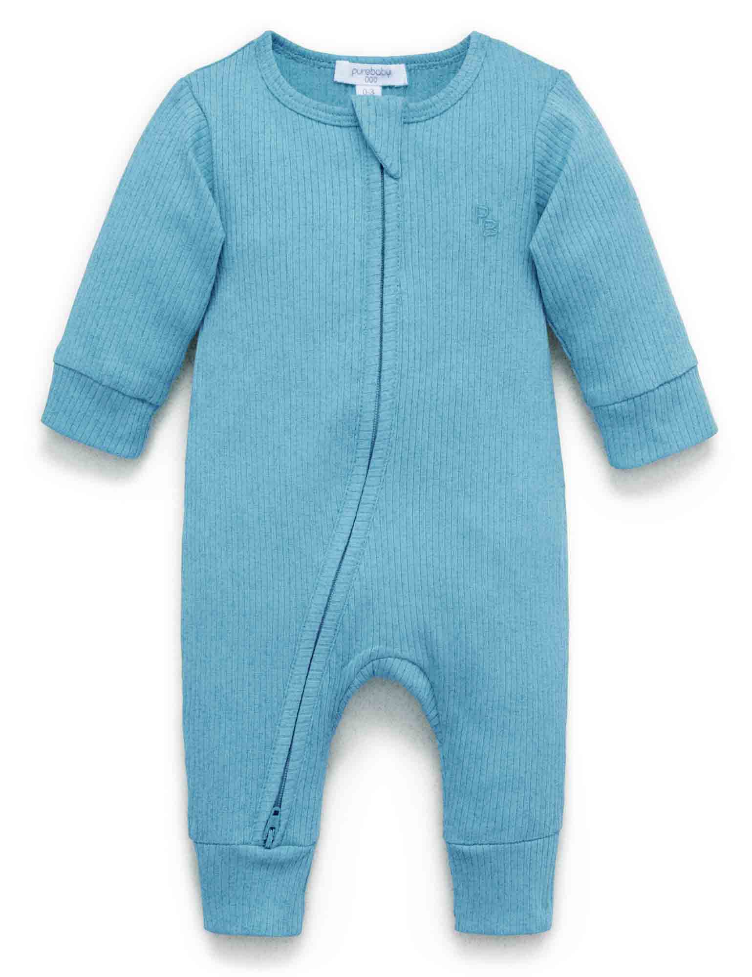 Rib Zip Growsuit - Lake Melange