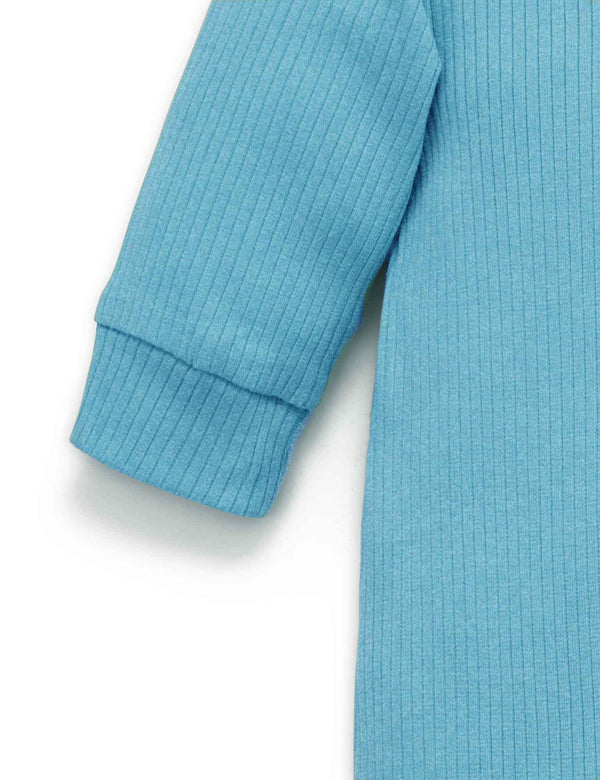 Rib Zip Growsuit - Lake Melange