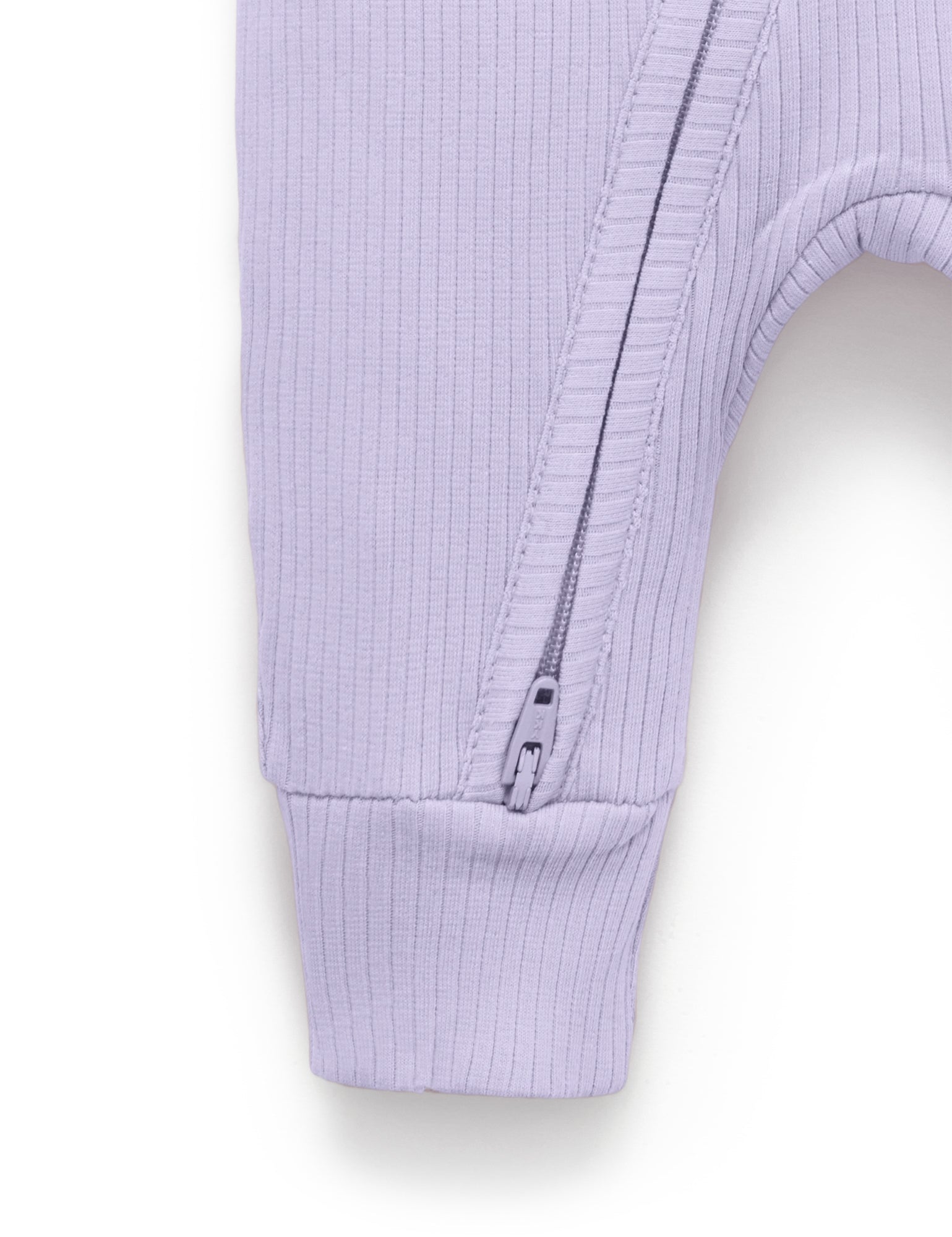 Rib Zip Growsuit - Lilac