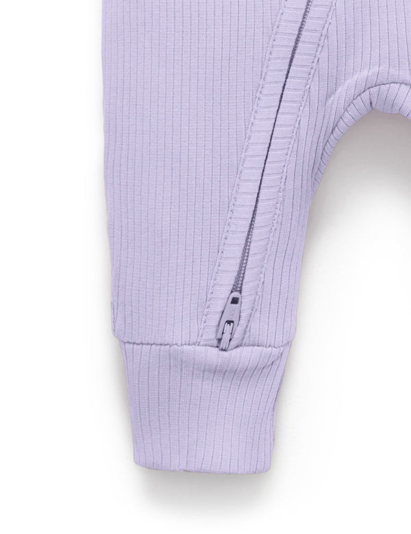 Rib Zip Growsuit - Lilac