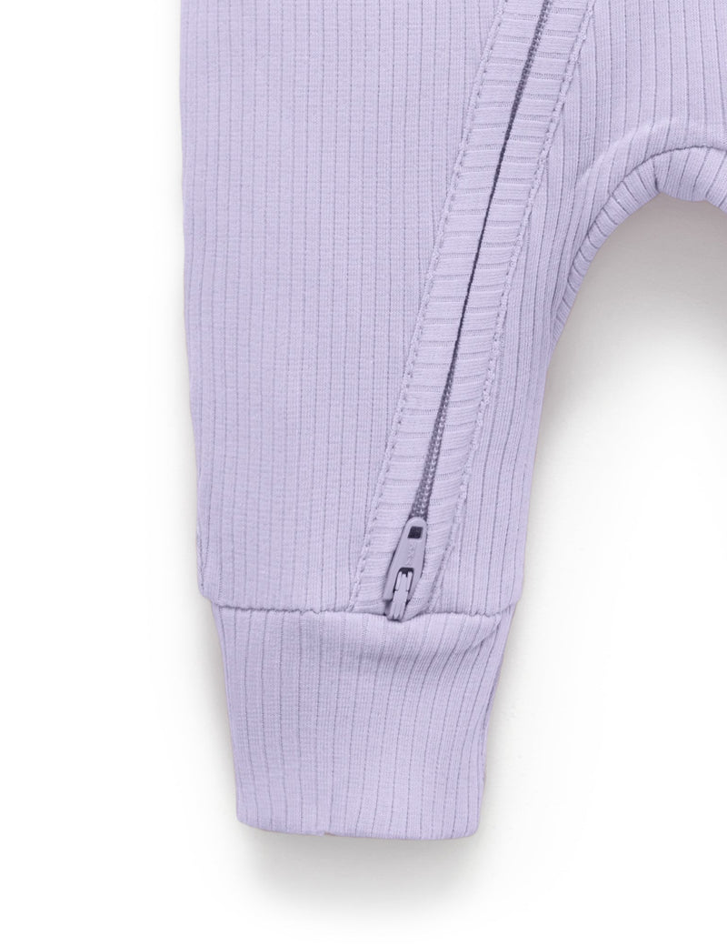 Rib Zip Growsuit - Lilac