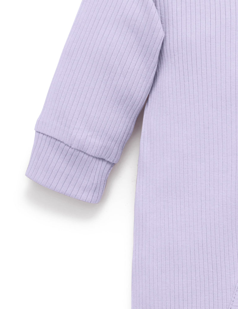 Rib Zip Growsuit - Lilac