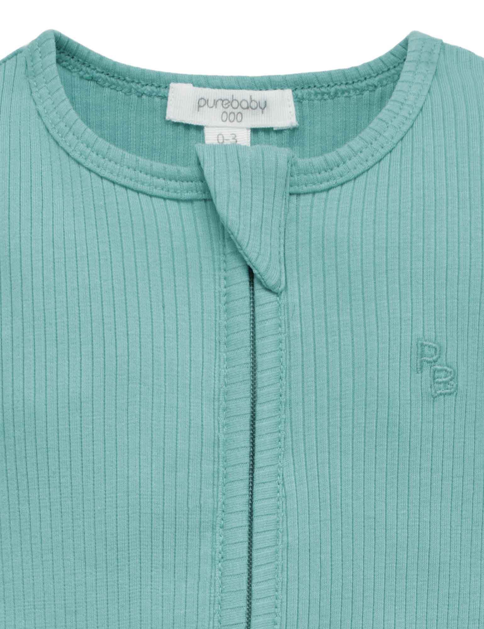 Rib Zip Growsuit - Moss Green