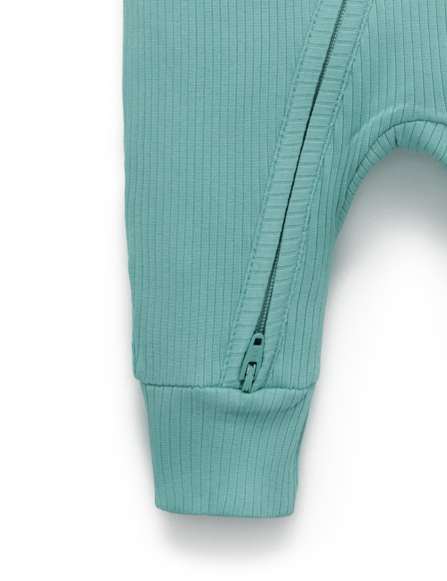Rib Zip Growsuit - Moss Green