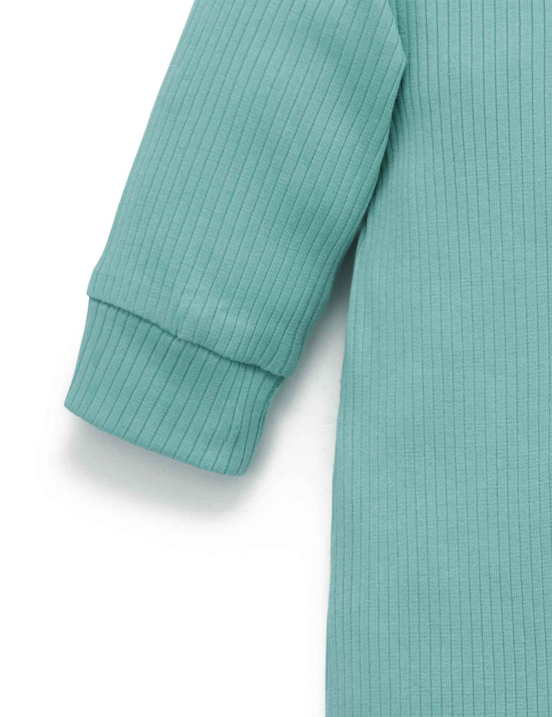 Rib Zip Growsuit - Moss Green