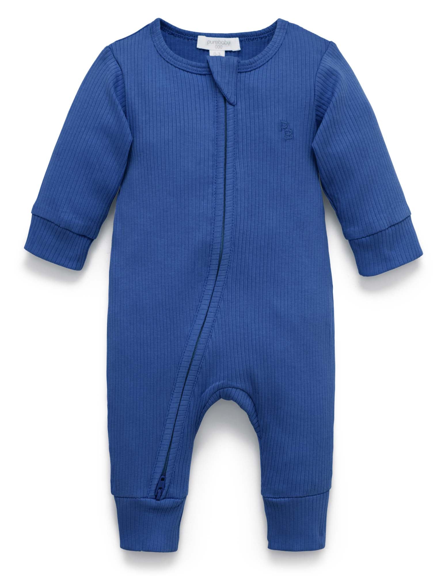 Rib Zip Growsuit - Waterfall