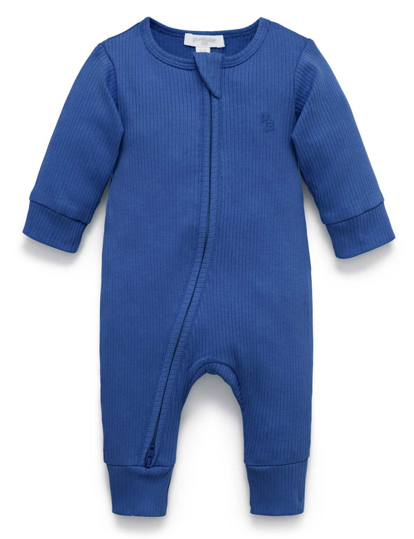 Rib Zip Growsuit - Waterfall