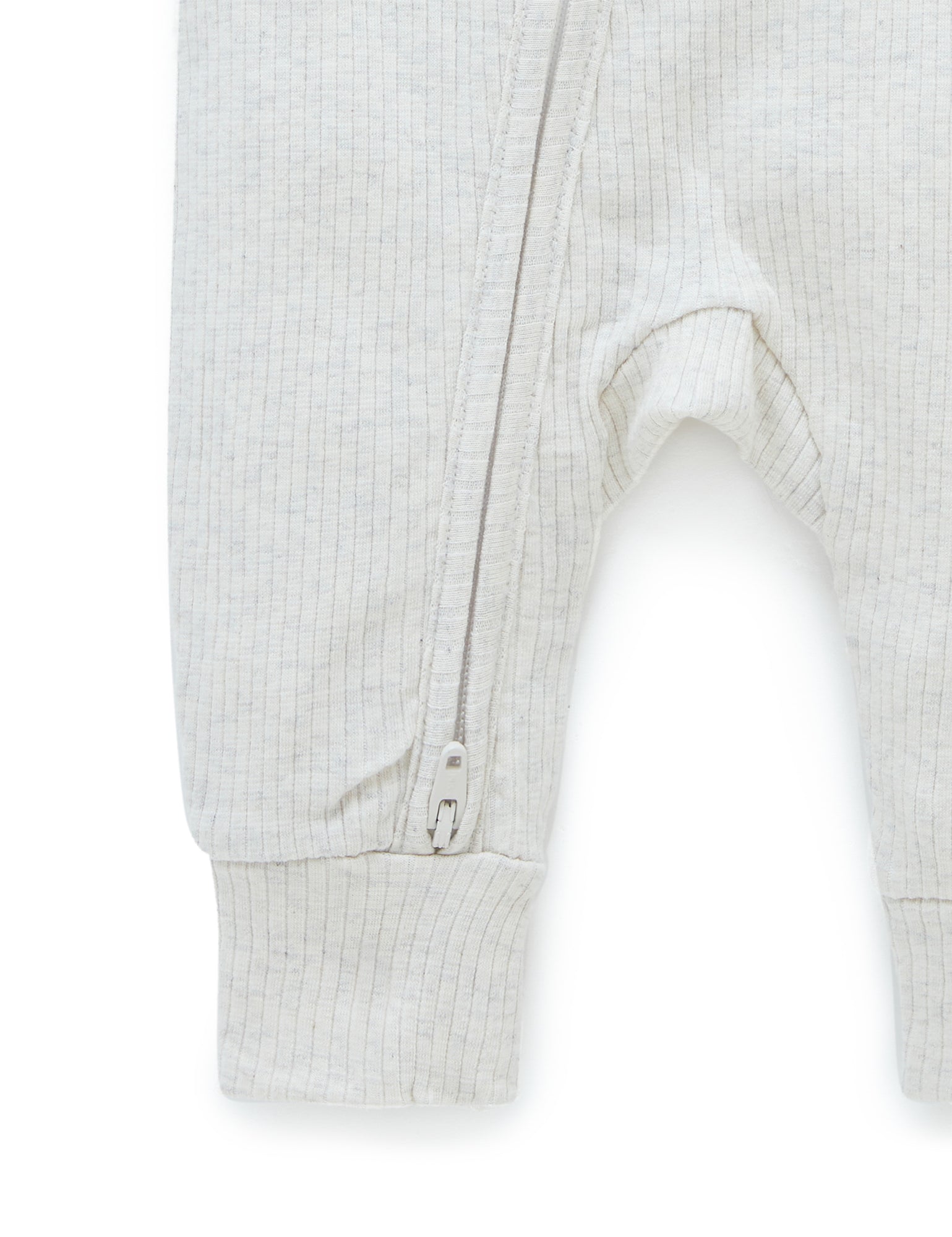 Rib Zip Growsuit - Wheat melange