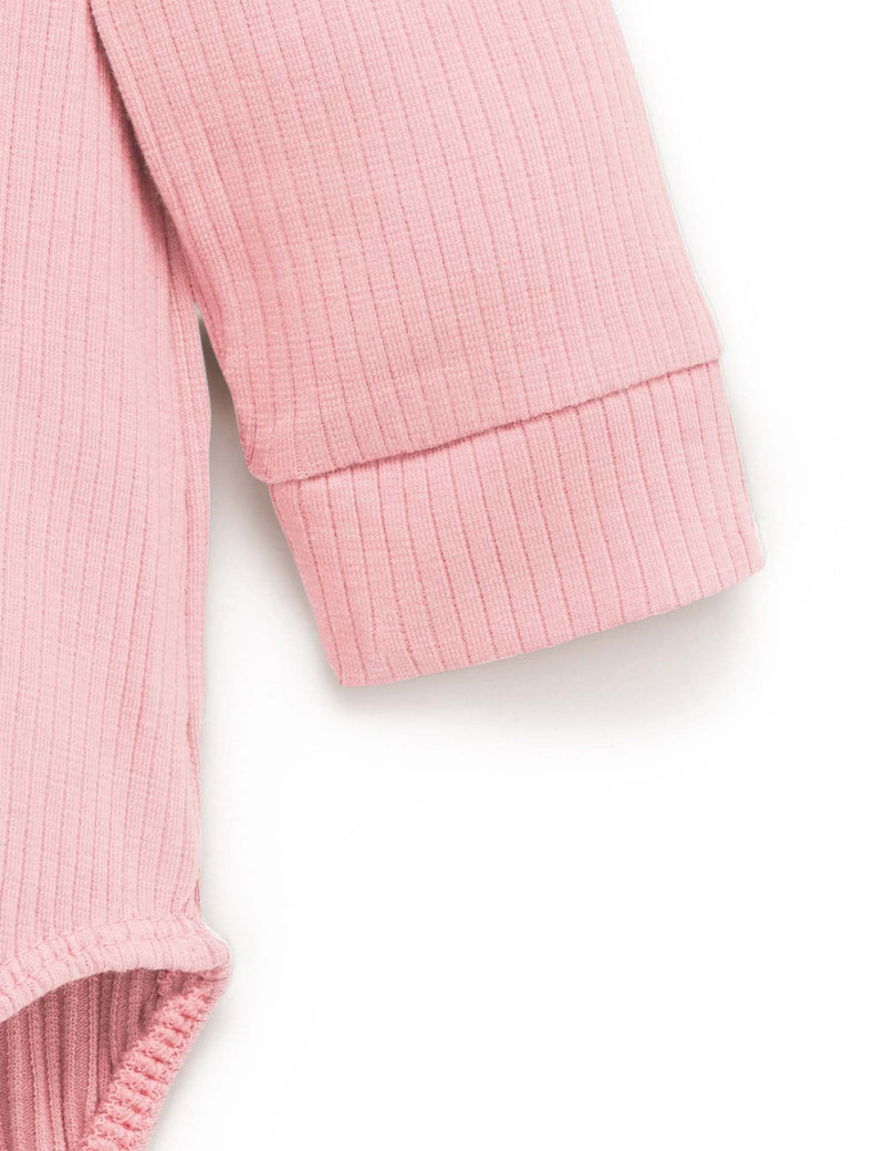 Rib L/Slv Henley Bodysuit - Dusty Rose