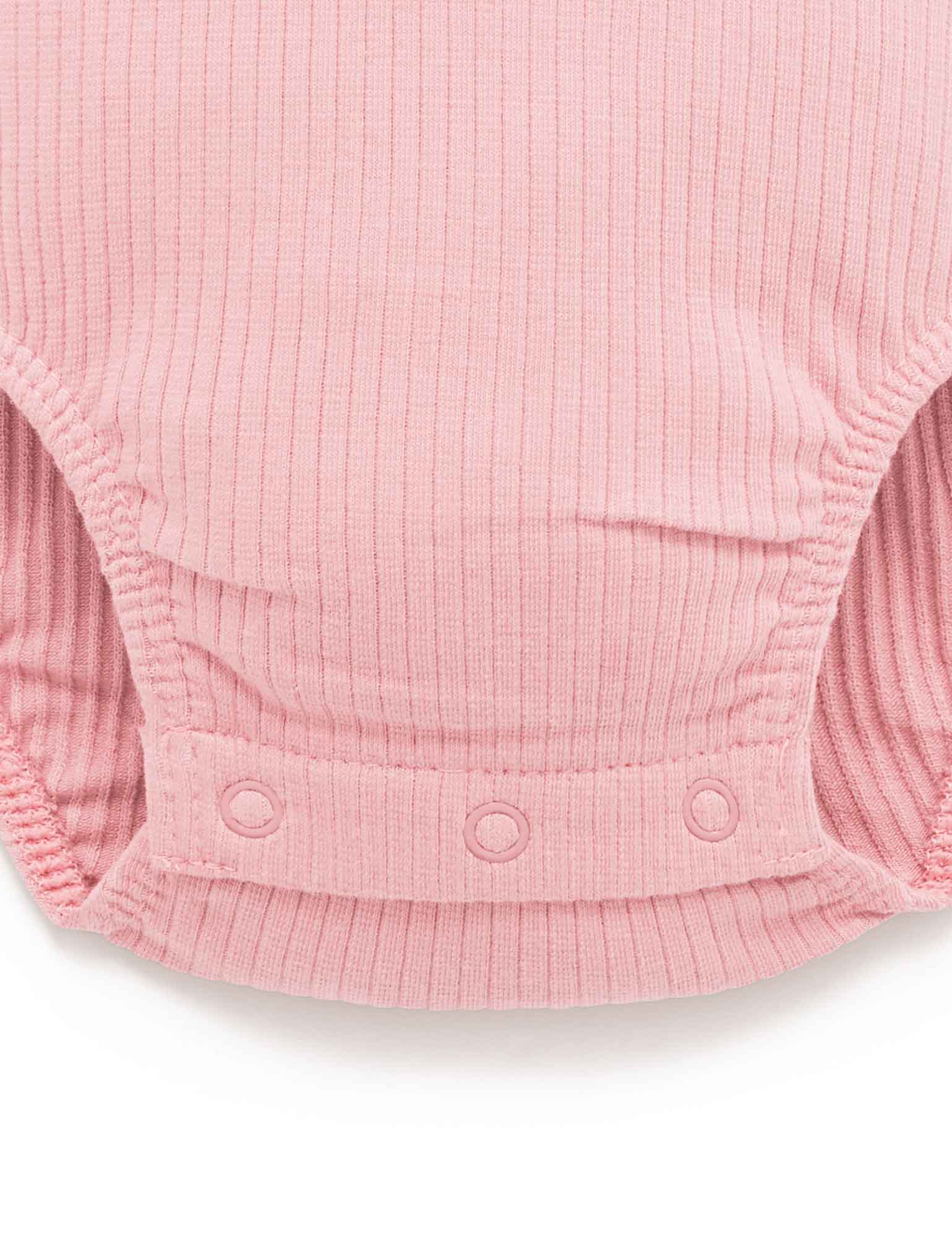 Rib L/Slv Henley Bodysuit - Dusty Rose