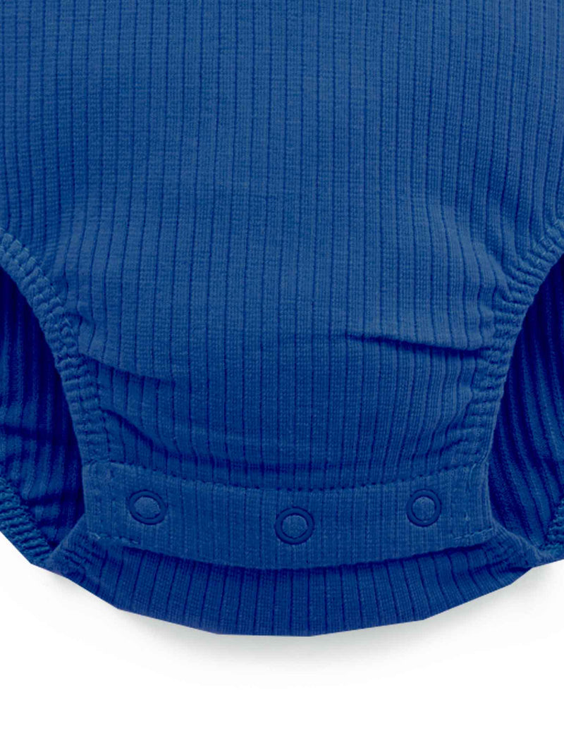 Rib L/Slv Henley Bodysuit - Waterfall
