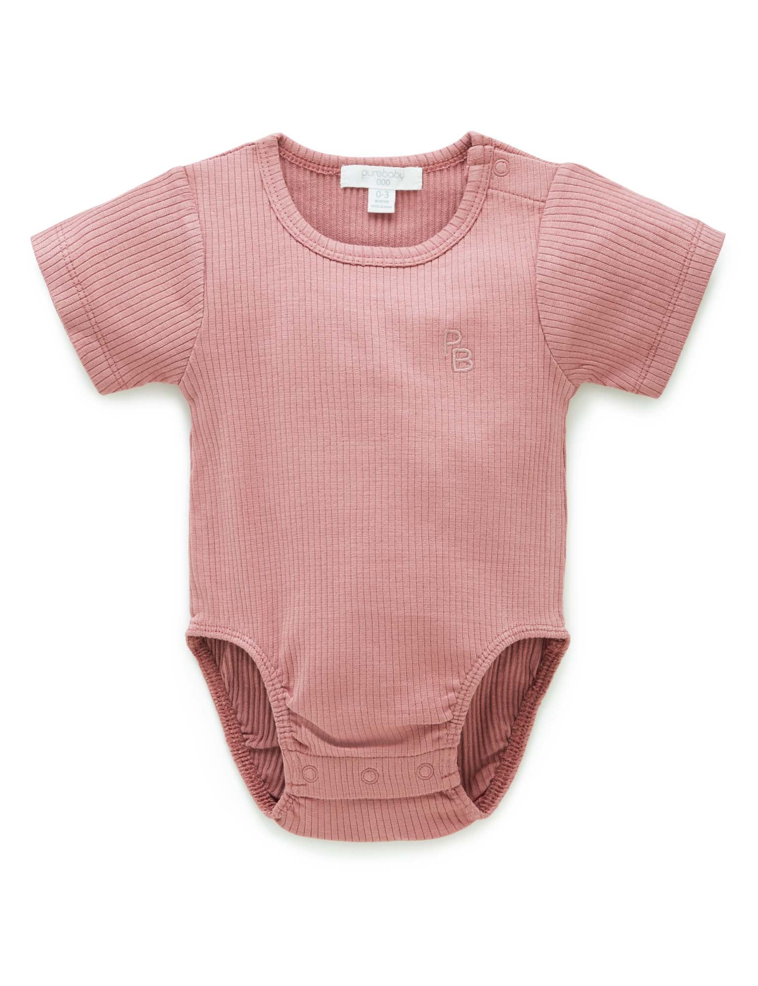 Rib S/Slv Bodysuit - Crab Apple