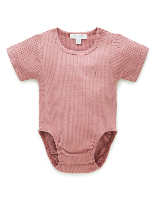 Rib S/Slv Bodysuit - Crab Apple