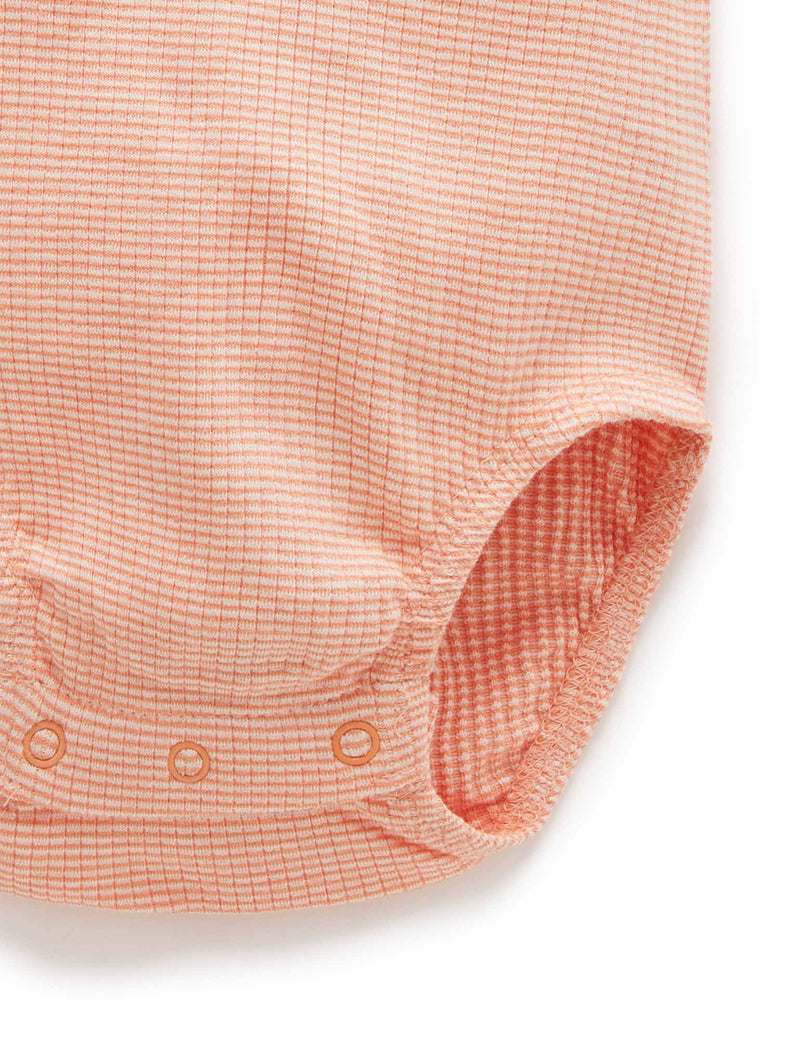 Rib S/Slv Bodysuit - Orange Stripe