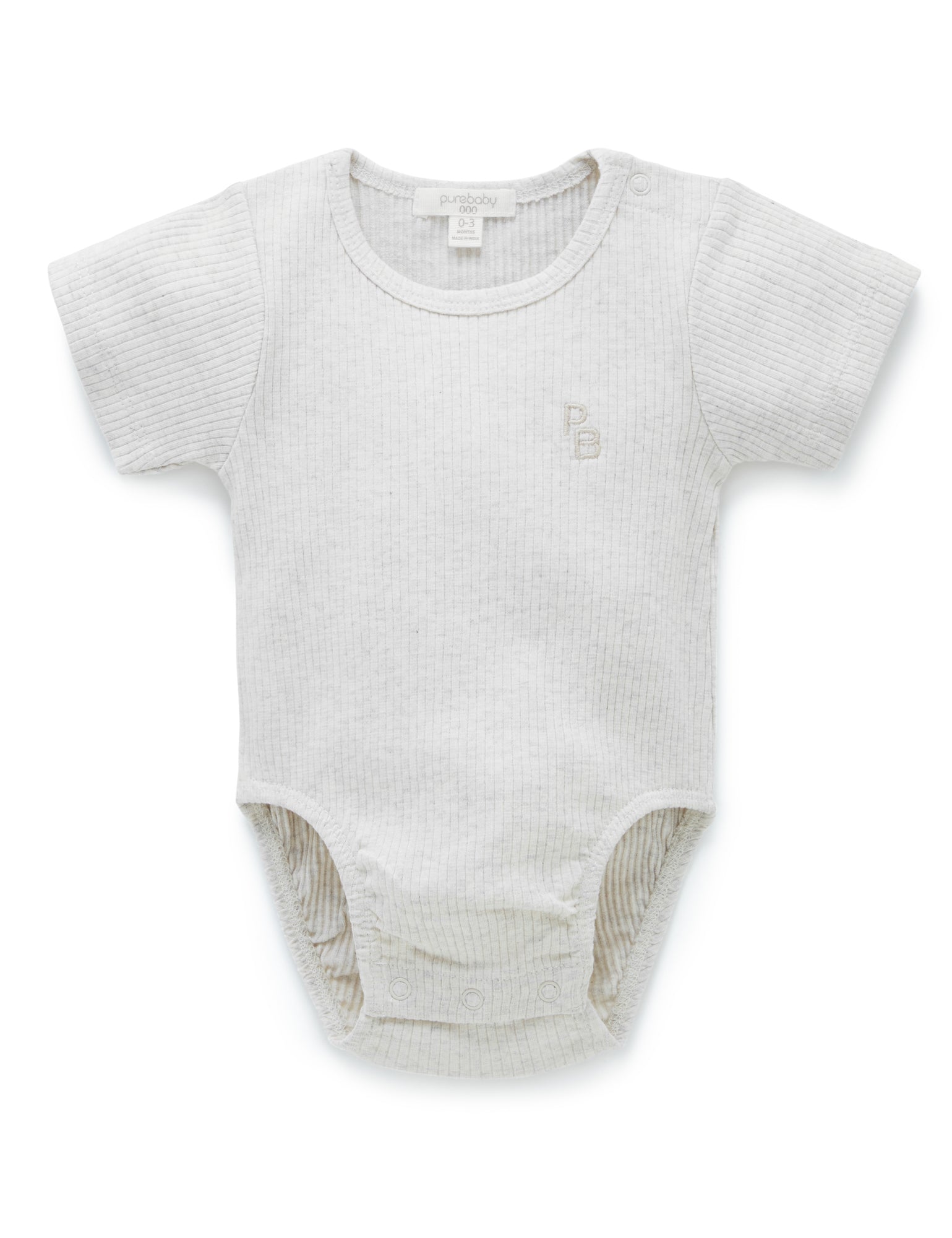 Rib S/Slv Bodysuit - Wheat melange