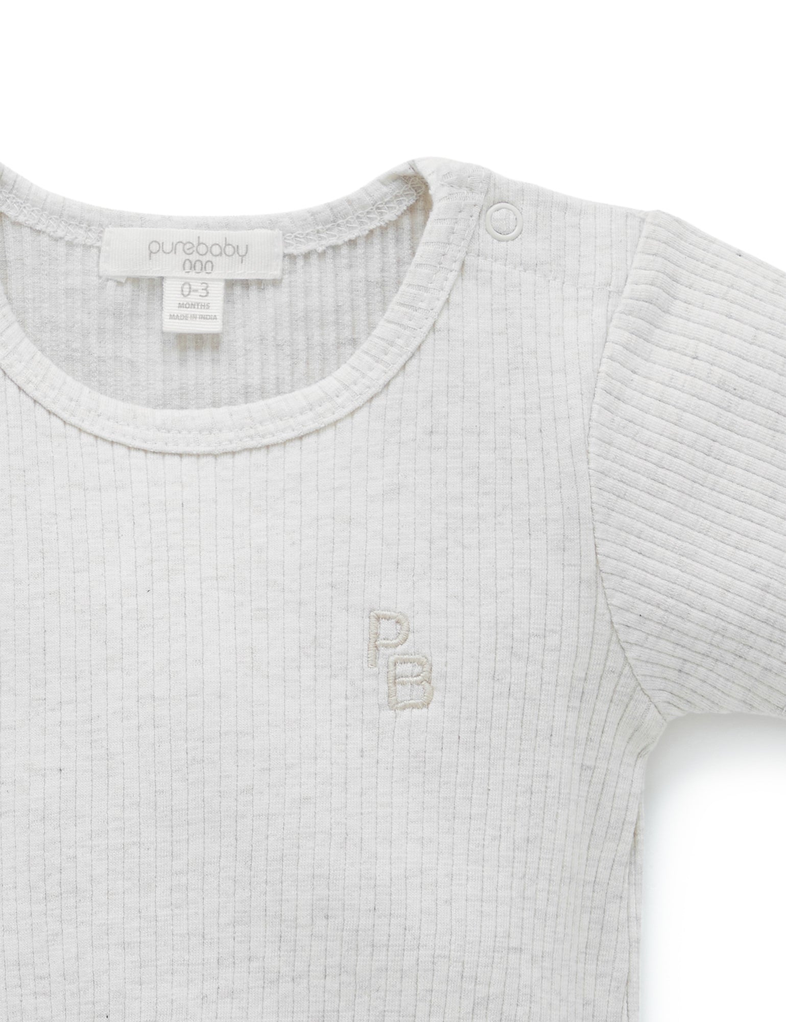 Rib S/Slv Bodysuit - Wheat melange