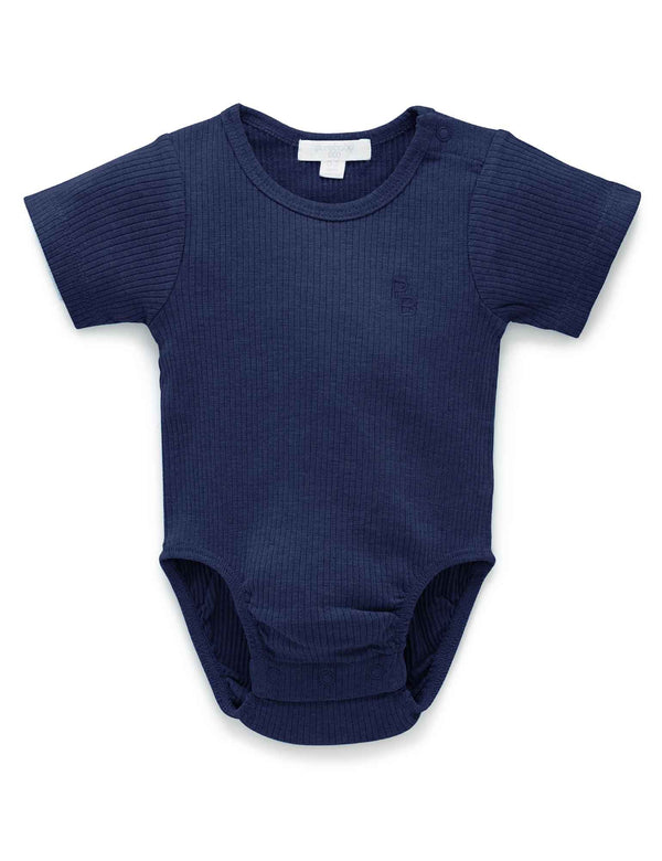 Rib S/Slv Bodysuit - Winter Navy