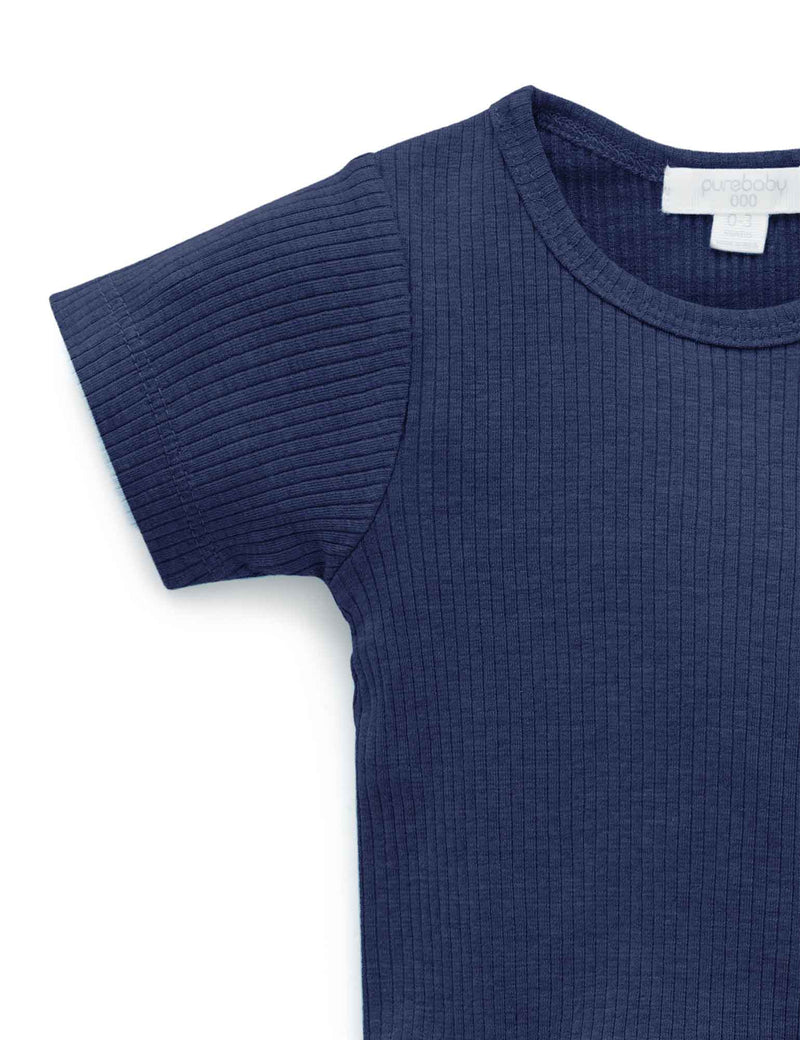 Rib S/Slv Bodysuit - Winter Navy