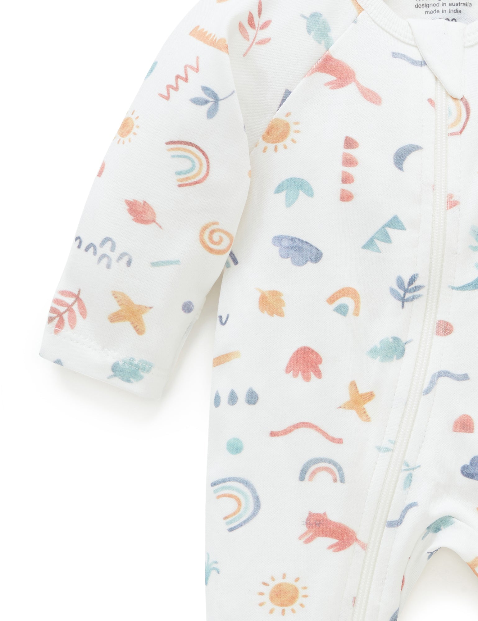 2 Pack Digital Zip Growsuit - Geo Print
