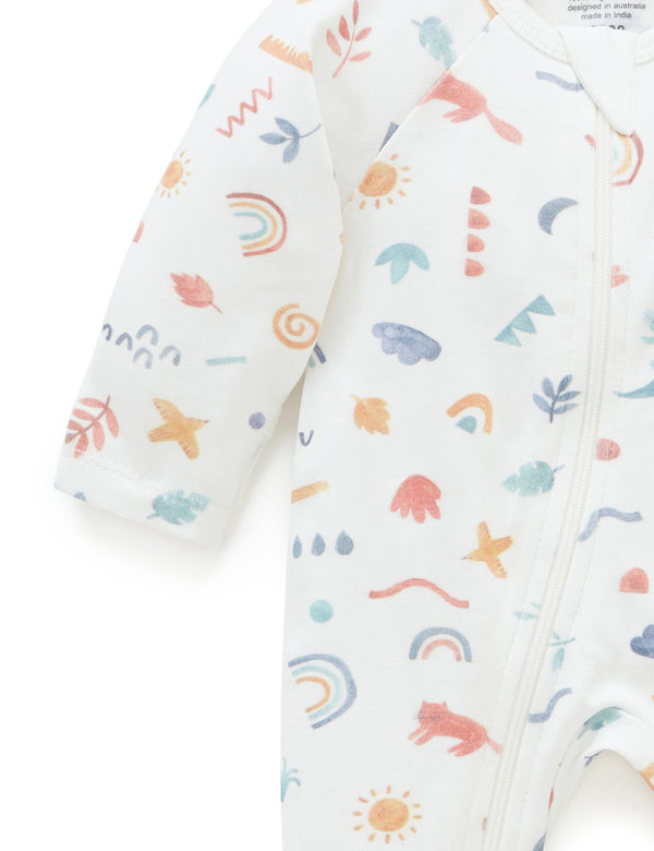 2 Pack Digital Zip Growsuit - Geo Print