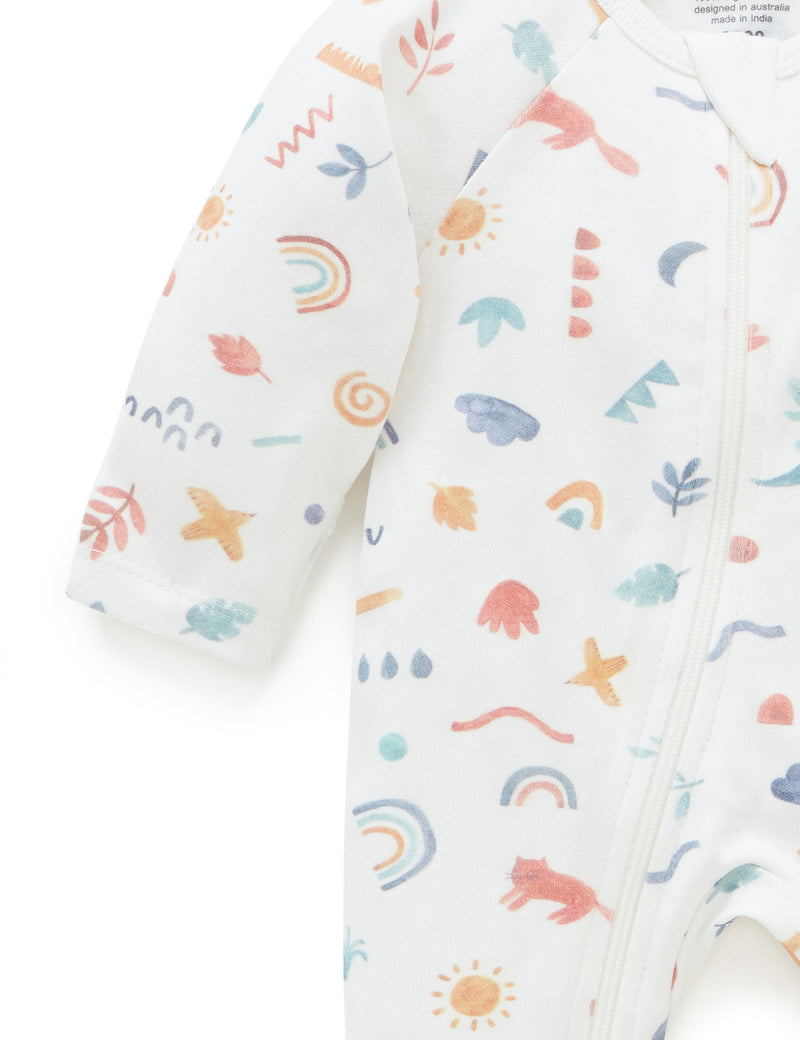 2 Pack Digital Zip Growsuit - Geo Print
