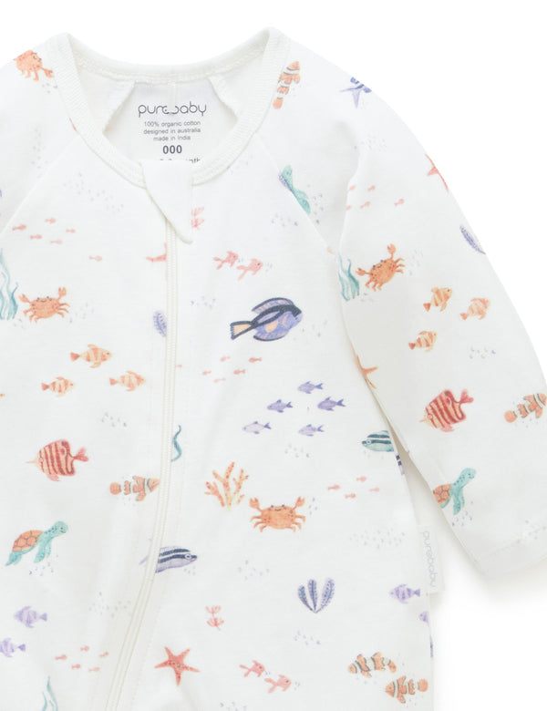 2 Pack Digital Zip Growsuit - Tropical Print
