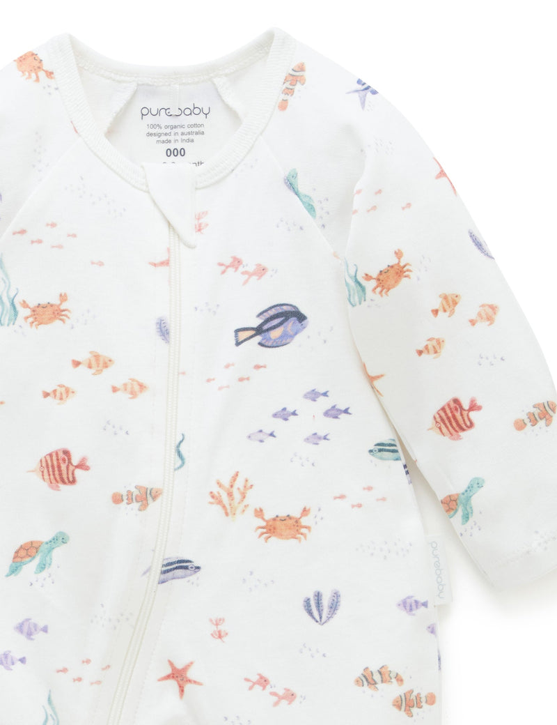 2 Pack Digital Zip Growsuit - Tropical Print