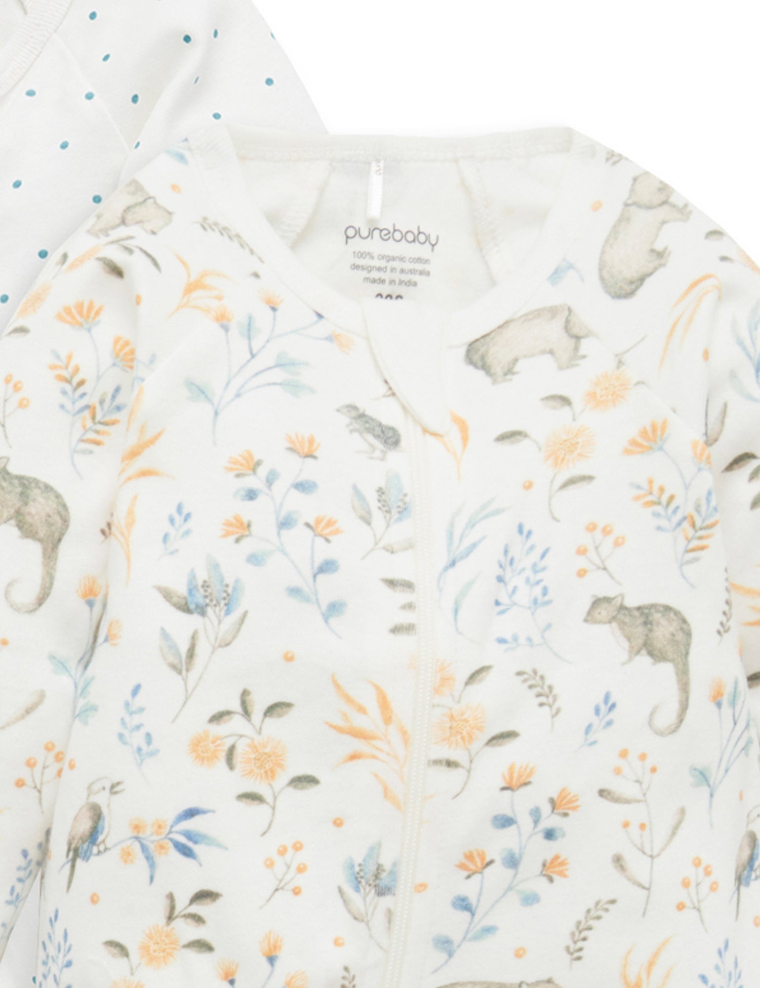 2 Pack Digital Zip Growsuit - Bush Friends Print