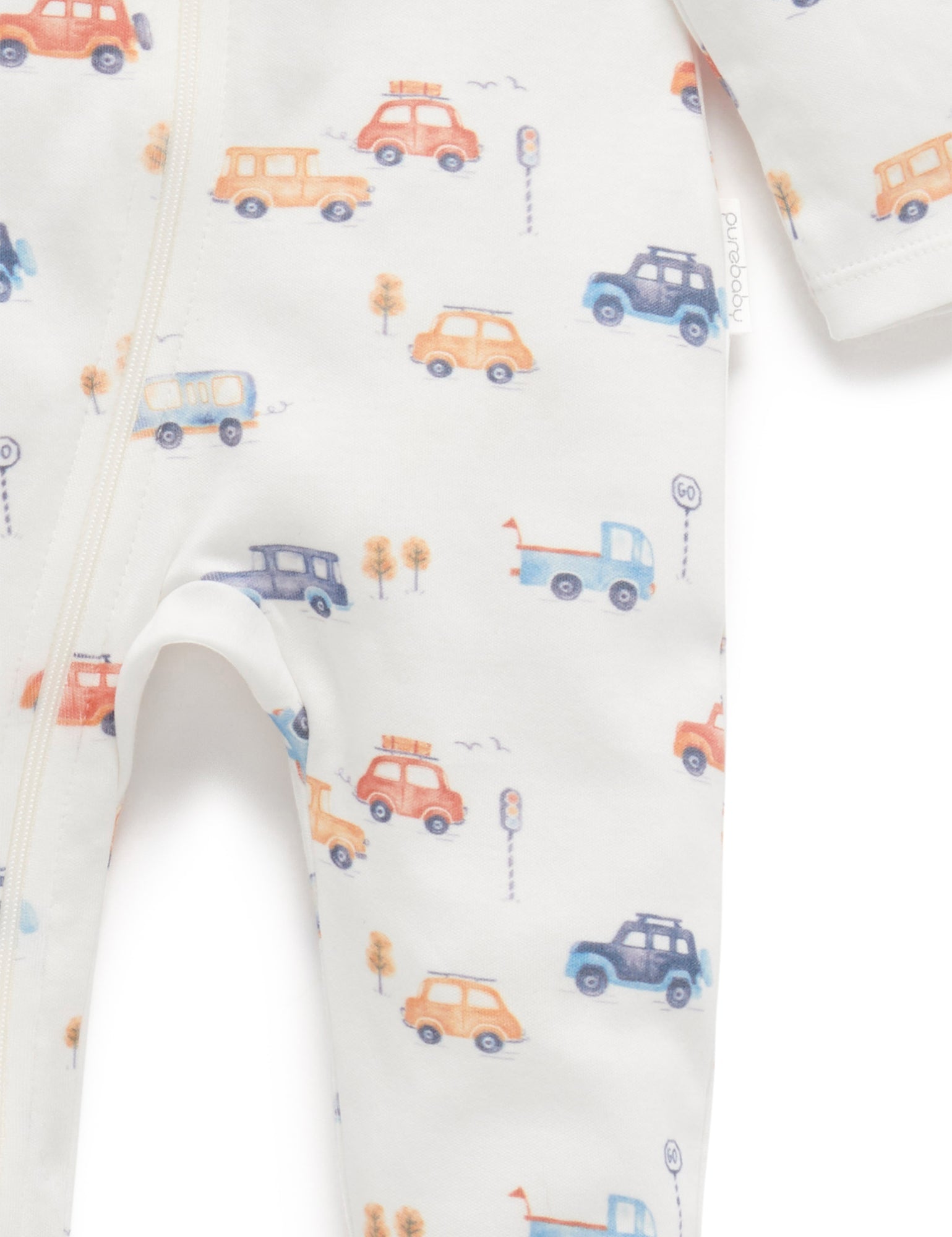 2 Pack Digital Zip Growsuit - Busy Car Print
