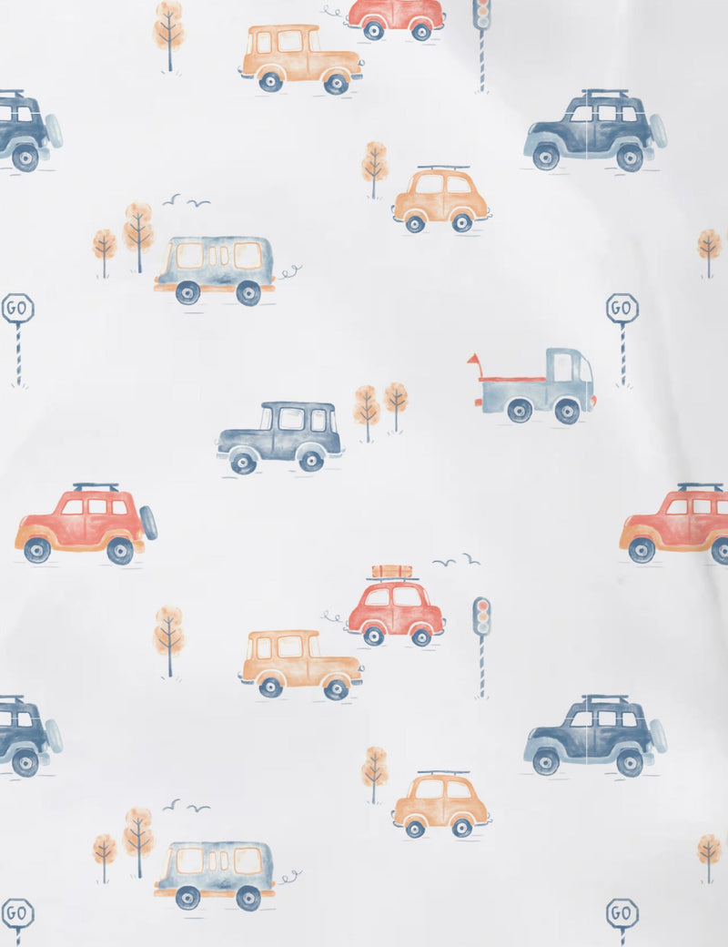2 Pack Digital Zip Growsuit - Busy Car Print
