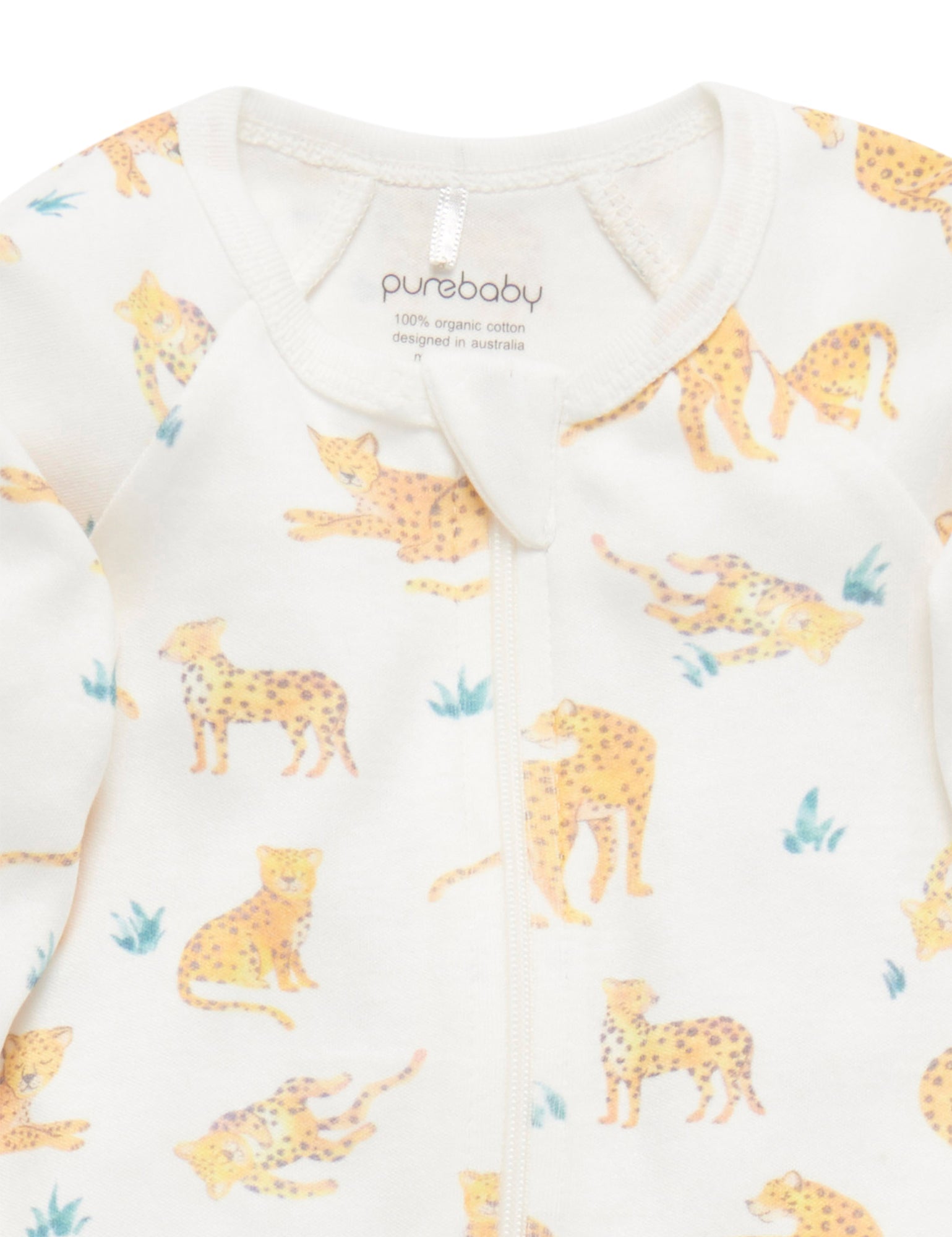 2 Pack Digital Zip Growsuit - Big Cat Print