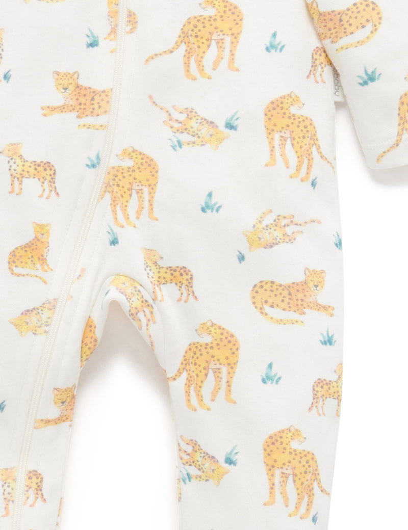2 Pack Digital Zip Growsuit - Big Cat Print