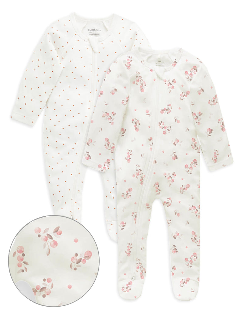 2 Pack Digital Zip Growsuit - Fruity Print
