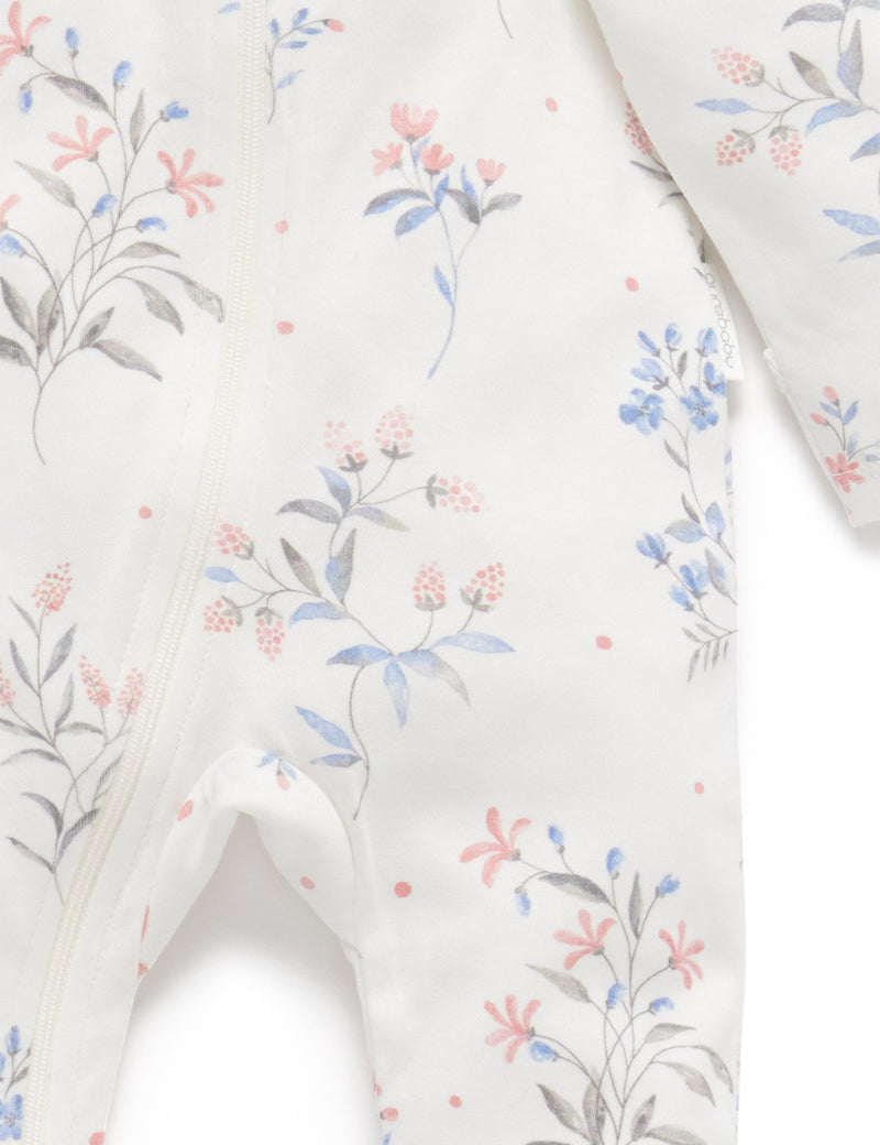 2 Pack Digital Zip Growsuit - Wild Flower Print