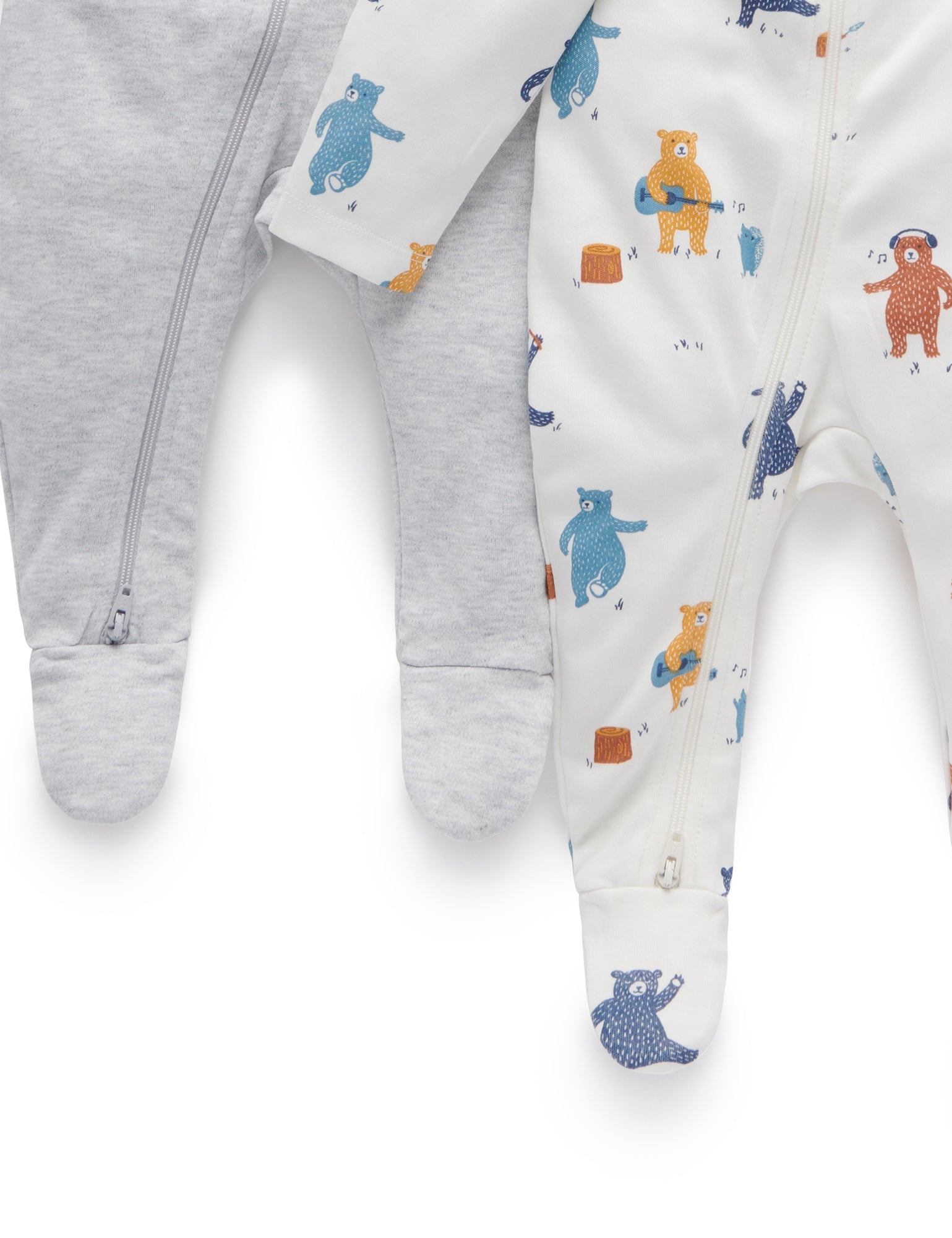 2 Pack Digital Zip Growsuit - Autumn Party Print