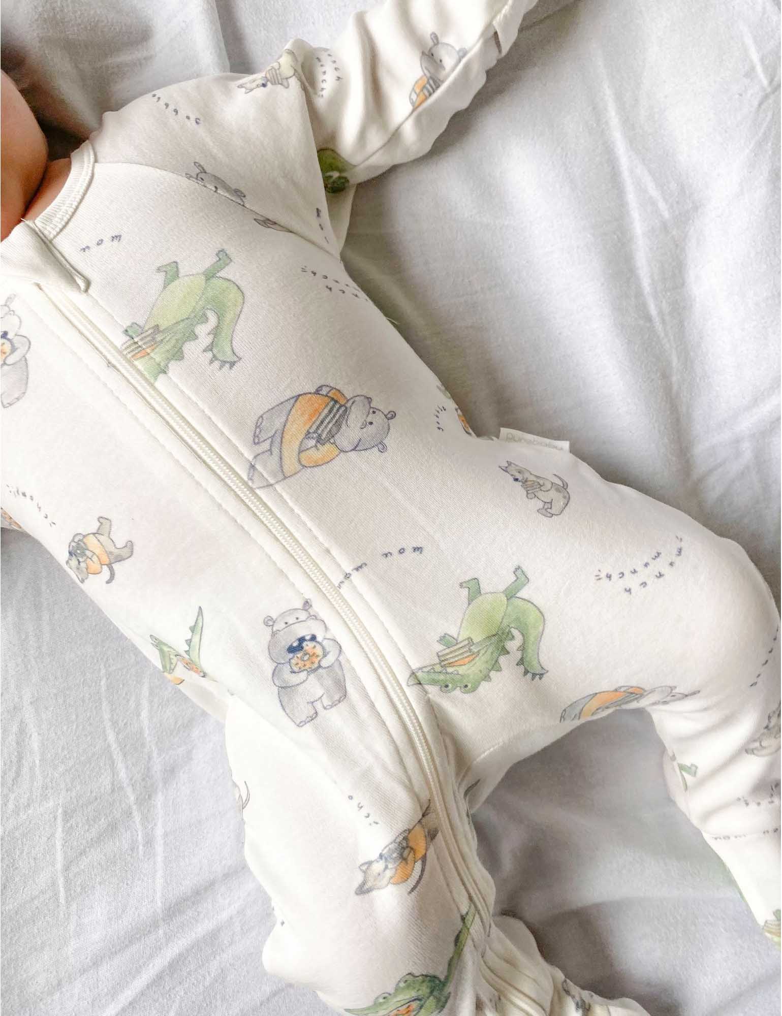 2 Pack Digital Zip Growsuit - Nom Nom Print