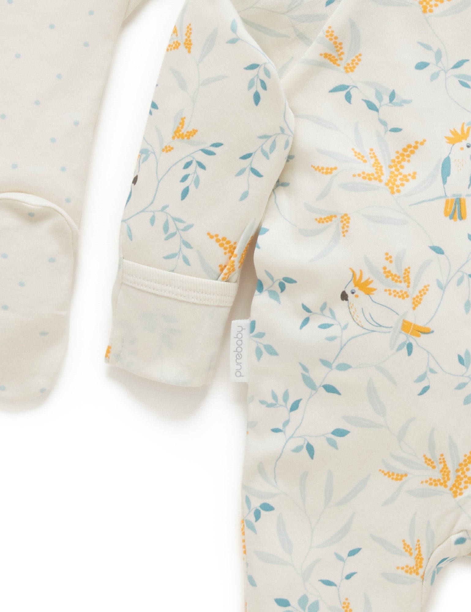 2 Pack Digital Zip Growsuit - Cockatoo Print