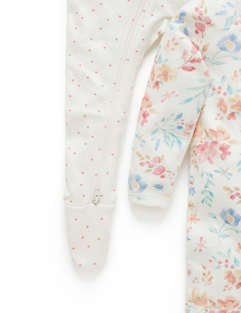 2 Pack Digital Zip Growsuit - Full Bloom Print