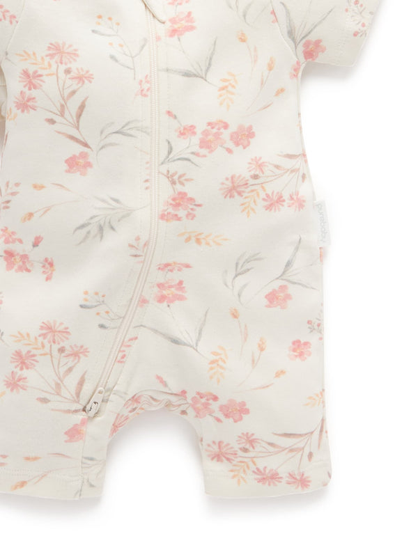 2 Pack S/Slv Digital Growsuit - Pussy Willow Print