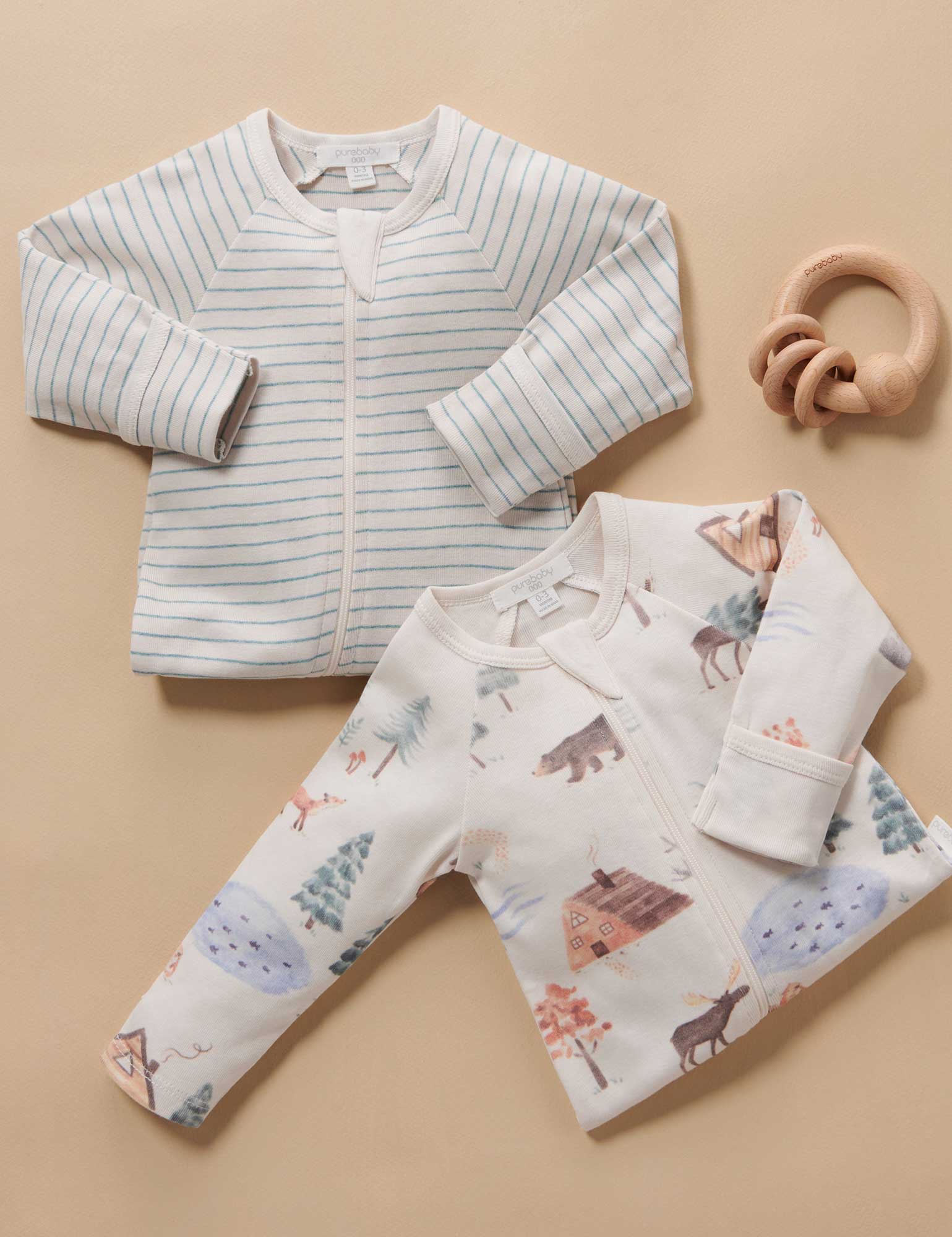 2 Pack Zip Growsuit - Mountains Print