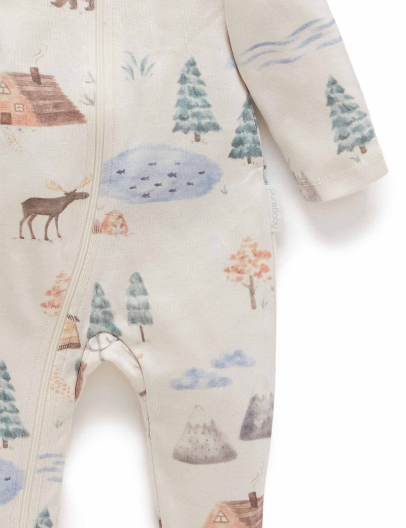 2 Pack Zip Growsuit - Mountains Print