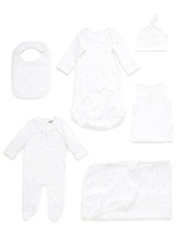 Newborn Hospital Pack - Pale Grey Leaf w Spot