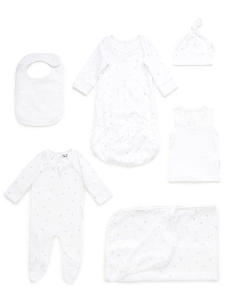 Newborn Hospital Pack - Pale Grey Leaf w Spot