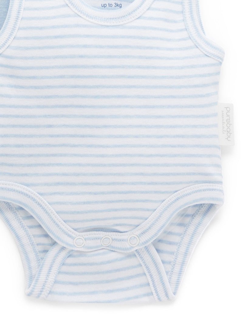 Rib Bodysuit 2 pack - Pale Blue Pack