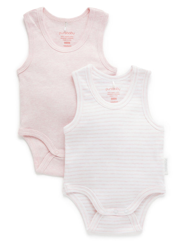 Rib Bodysuit 2 pack - Pale Pink Pack