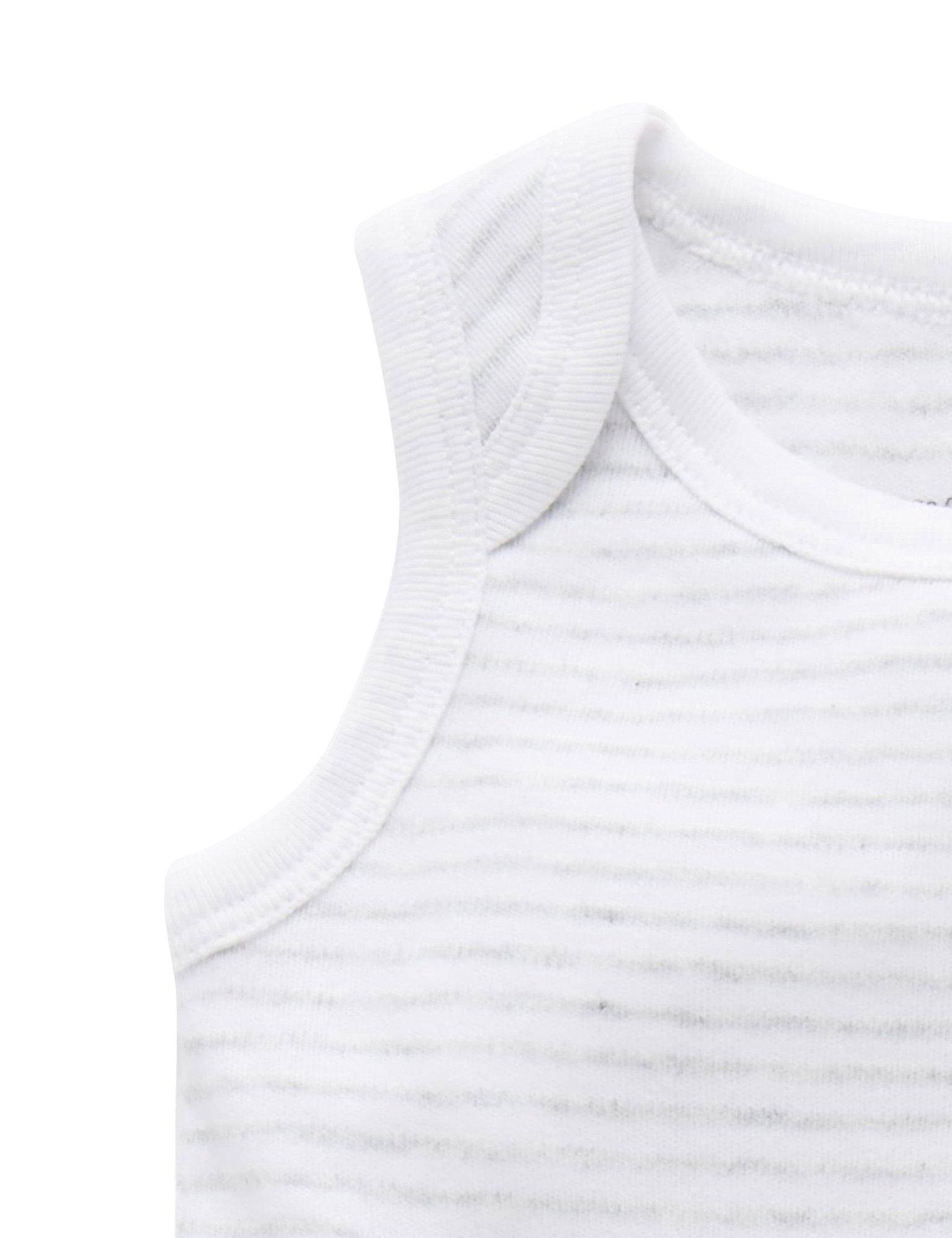 2 Pack Singlet Bodysuit - White/Pale Grey Melange Stripe