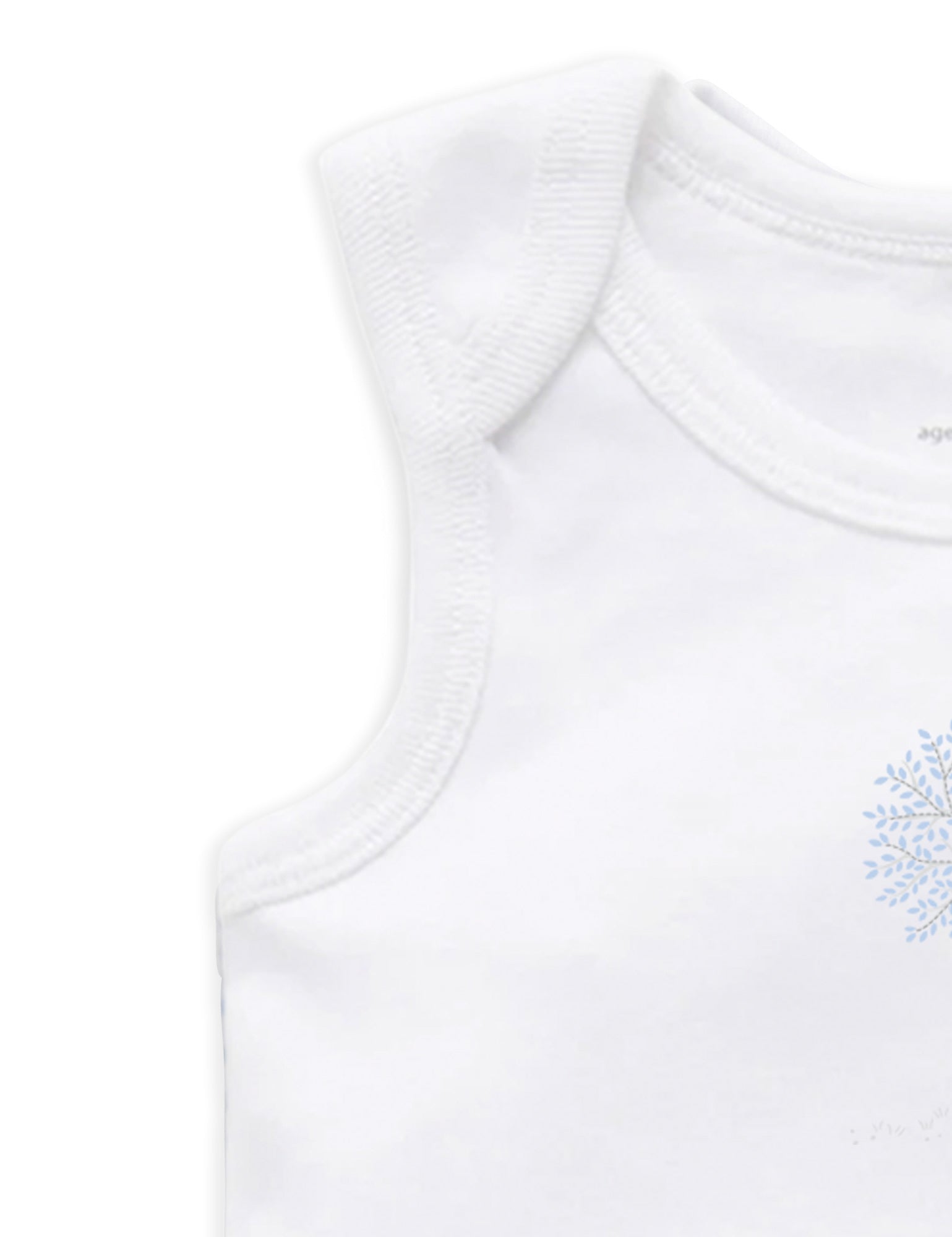 2 Pack Singlet Bodysuit - White/Pale Blue Melange Stripe