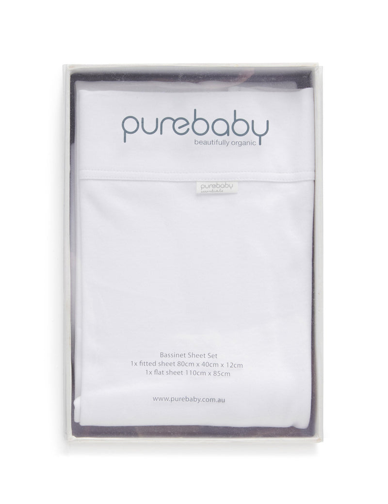 Basinette Sheet Set - White
